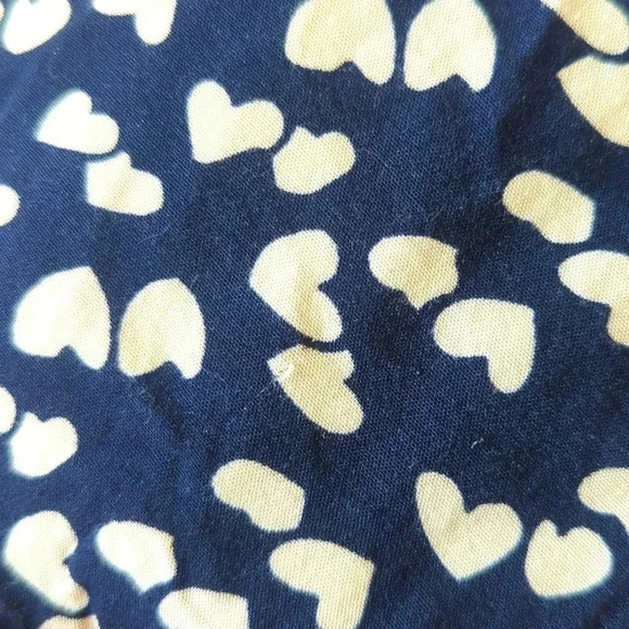 J. CREW Navy Blue White Heart Print Tank Top Button Mini Knee Length Dress - Picture 9 of 9